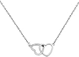BSLVWG Interlock Herz Sterling Silber Anhänger Halskette für Frauen Teenager Mädchen Zierliche Unendlichkeit Ewigkeit Liebe Halsband Halsketten Niedliches Anfangsherz Verstellbare Kette Schmuck