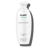 KLAPP Cosmetics - Clean & Active - Cleansing Gel - kühlend sanftes Cremegel, wirkt entzündungshemmend und beruhigend - für Mischhaut und unreine Haut - 250 ml