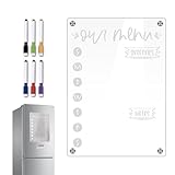 Veasbuu Magnetischer Essensplaner, transparenter Acryl-Notizblock mit Markern, Wochenkalender, Planungstafel, Notiztafel – für Aufgaben, Notizen, Arbeit, Lebensmittel, Familie, Wohnzimmer, Küche