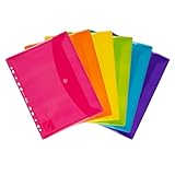 Oxford Dokumenten-Mappen A4, Taschen mit Klett-Verschluss, zum Abheften, sortiert, 6er Pack, 400099574, mehrfarbig