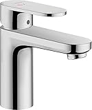 hansgrohe Waschtischarmatur Vernis Blend, Wasserhahn Bad mit Auslauf Höhe 100 mm, mit Zugstange, Badarmatur wassersparend, Chrom