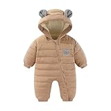 JiAmy Baby Overall Winter 3-6 monate, Schneeanzug Baby Jungen Mädchen Strampler Fleece Gefüttert Warm Outfits Mit Kapuze