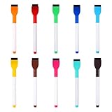 ZHAPEG Whiteboard-Marker in 6/10/12 Farben, Folienstift, trocken abwischbar, mit Radiergummi, schnell trocknende Whiteboard-Stifte, Whiteboard-Marker