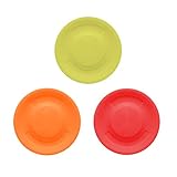 JUHONNZ Mini Frisbee,3 Pcs Silikon Gravity Disc Chippy Flugscheibe Hundespiele Frisbee für Erwachsene Kinder Hund Frisbeesport,Gelb/Rot/Orange