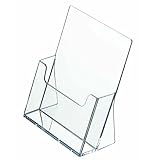 ogoPLUS Prospektständer DIN A5 Hochformat / Prospekthalter Flyer-Ständer Werbung Aufsteller Tisch-Prospektständer / Prospektbox / Werbung, glasklar, leichte Neigung für optimales Blickfeld