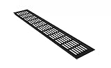 Lüftungsgitter Aluminium Stegblech - Schwarz pulverbeschichtet - Breite 100 mm - 500 mm