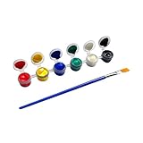 vreplrse 12 Farben Acrylfarben Set Pinsel 2 ml Waschbar Gouache Aquarell Malwerkzeuge Kinder Künstlerbedarf DIY Teile, 2mlA