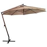 Hovothy Gartenschirm Balkon-Sonnenschirm Terrassenschirm Marktschirm Hochwertigen Parasol Strandschirm Stilvollen und Praktischen Design UV-beständigem Schirmdach Taupe 350x290 cm