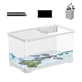 Aquarium Für Fische, Aquarium-Set, Dekoratives Salzwasseraquarium Für Aquarium, Vielseitige Fischaquarien Mit Korb, Aquarium Für Kreativ Und Elegant Für Die Dekoration