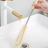 Solaughguy Flaschenbürsten-Set mit langem Griff und 4 Größen – Holzgriff und Nylonborsten für Teekannen, Kaffeemaschinen, Saftkännchen, Vasen, Wasserkocher und schmaler Hals (verlängerter Abschnitt 50