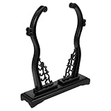 PAMINGONO Japanischer Fächerhalter aus Schwarzem Resin Großer Stabiler Handfächerständer mit Verstellbarem Winkel Dekorativer Klappständer für Chinesische und Japanische Fächer Eleganter