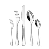 Otto Koning Frankfurt, 30-teiliges Edelstahl Besteck Set, Hochglanzpoliert, Essbesteck für 6 Personen, Klassisches und Schlichtes Design.