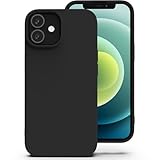 Zuvirelx Silikon Handyhülle für iPhone 12/12 Pro Hülle, Weiches Griff, Dünne, Minimalistisch, Stoßfest, rutschfest, Taschenpassend - Schwarz