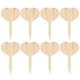 Sewroro 20 Stück Bambus Pflanzenetiketten Herzform Gartenmarkierungspfahl Khaki Wetterfestes Pflanzenmarker für Blumen und Kräuter Umweltfreundliche Pflanzenschilder für Garten und