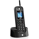 Motorola - O201 DECT kabelloses Festnetztelefon, Anrufer-ID, Hintergrundbeleuchtung, Telefonbuch mit 200 Nummern, große Reichweite, Freisprecheinrichtung, ideal für den Außenbereich, Schwarz