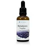 Life Solution - Melatonin Tropfen - 50 ml - 100% Natürlich - Schlaftropfen - Entspannungstropfen - mit milden Vanillegeschmack