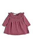 Sterntaler Baby Mädchen Kleid Baby Strick GOTS Strick-Kleid Lochmuster Herz Kinderkleid - Langarm mit Knopfleiste und Rundhalsausschnitt - rosa, 72