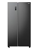 Gorenje NRR 9185 DABXL Side by Side Kühl-Gefrierkombination, EEK D, Convert Active, No Frost Plus, Multi Flow Kühlung, Fast Freeze, LED Display, Inverter Kompressor, schwarz