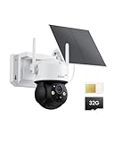 ZOSI 4G LTE Solar Überwachungskamera Aussen mit SIM-Karte & 32GB Speicherkarte, 4MP 360° PTZ Kabellos Akkukamera ohne WLAN, Farbnachtsicht, KI-Personenerkennung, C291