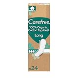 Carefree Slipeinlagen 100% Organic Cotton Topsheet Long (24 Stück), aus 100% zertifizierter Bio-Baumwolle für ein natürliches, trockenes Gefühl, Größe Long