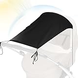 Universal Sonnensegel, Kinderwagen Sonnensegel, Sonnensegel für Kinderwagen, Baby Sonnensegel, für Kinderwagen Sonnenschutz, mit UV Schutz UPF 50+ Flexibles Verstellbarer Sonnenverdeck, Schwarz