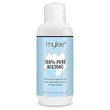 Mylee 100% Reines Aceton, UV Nagellackentferner - Entfernt Nagellack, Gel Nagellack, Acryl, Nageltips und Tipkleber (300 ml)