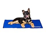 Relaxdays Kühlmatte Hund, selbstkühlend, abwischbar, robust, mit Gel, Kühldecke für Tiere, Kältedecke 50 x 90 cm, blau