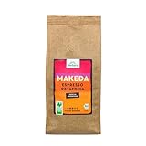 Herbaria MAKEDA Bio Espresso ganze Bohnen 250g – Naturland Fair zertifiziert aus Ostafrika – Röstaromen mit Kakao- & Eichenholz-Noten – Bio Kaffeebohnen perfekt für Siebträger und Kaffeevollautomaten