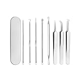 PiurUf Akne Nadel 8pcs / Set Blackhead Remover Nadel Akne Pickel-Fleck-Remover Akne-Behandlung Gesichts-Poren-Reinigerhaken-Pinzette Hautpflege Akne-Nadel (Size : Russian Federation)