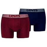 Levi's Men's Melange Waistband, Organic Cotton Boxer Briefs, Chocolate Truffle Combo, M (2er Pack)