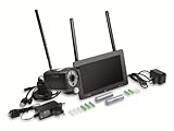 Technaxx Überwachungskamera mit Aufzeichnung, Monitor für Videoüberwachung mit 7' Display - FullHD, IP66, Mikrofon, Lautsprecher, 3 IR-LEDs für optimale Nachtsicht - Funk Kamera Set TX-128