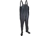 TRIZAND Wathose Anglerstiefel Angelhose mit Hosenträger Wasserdicht Atmungsaktiv Crosswater Waders PVC Größe 22973 (45)