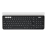 Logitech K780 - Kabellose Tastatur, Multi Device & Easy-Switch Feature, Windows, macOS, iPadOS, Android, ChromeOS, Skandinavisch QWERTY-Layout - dunkelgrau/weiß【Bulk - ohne Verpackung】