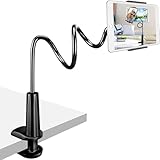 CLMCL Schwanenhals Tablet Halter, verstellbare Tablet Halter Halterung, Handy Halter, Handy Stand, Tablet Stand, Long Arm Bett Schreibtisch Halterung für Handys und Tablets 4-10.9 Zoll Gerät (schwarz)