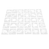 LALAFINA 30pcs Ozeanschablungen Zum Malerei Auf Holzschildkrötenvorlagen Ozeankreaturen Tierscheiben Für Kunsthandwerk Holzzeichnung Kunst Sammelalbum