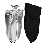 CLISPEED Multifunktionale Faltbare Outdoor Schaufel aus Rostfreiem Stahl mit Tragebeutel Kompakt für Camping Wandern Gartenarbeit Angeln und Notfälle Rutschfester Griff Vielseitiges