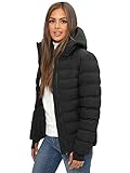 OZONEE Damen Winterjacke Jacke Winter Farbvarianten Warm Bomberjacke Steppjacke Wintermantel Kunstfell Daunenjacke Leichte Outdoor Puffer Jacket Gepolstert 777/9463K/392 SCHWARZ S