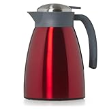 Blumtal Thermoskanne 1l - BPA-freie Teekanne mit Quick Tip Verschluss - auslaufsichere Kaffeekanne thermo für langanhaltende Isolation - Thermoskanne Tee - Kaffeekannen/Tee Thermoskanne Edelstahl Rot