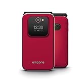 emporiaJOY-LTE | Seniorenhandy 2G | Klapphandy ohne Vertrag | Mobiltelefon mit Notruftaste | 2,8-Zoll-Display | Rot
