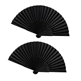 2 Stück Fächer,Fächer Schwarz,Fecher Damen,Fächer Festival,Fächer Rave,Fächer Kaufen,Fächer Klein,Fächer Hochzeit,für Tanz, Party, Hochzeit Geschenke, DIY Dekoration, Haus Dekorationen