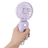 Denash Tragbarer Mini-Ventilator, Lange Abkühlzeit, USB-Handventilator für Make-up, Spiel, Sport, Camping, Wandern, Wimpern (PURPLE)