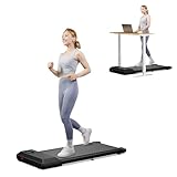 DeerRun Walking Pad Raceable,Laufband für Zuhause bis 136kg, Laufband Schreibtisch mit Pitpat App, Treadmill Leise 2,5PS mit Kostenlose Trainingskurse & Multi-Runner-Rennen