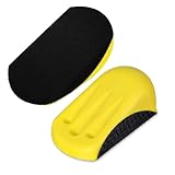 2 Stück Schleifklotz, Handschleifblock, HandSchleifklotz Schleifklotz, Manueller Schleifklotz Handschleifer Klettverschluss Schnittstelle Hand Pad für Diy, Basteln, Holzarbeit, 5 Zoll