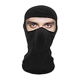 TOPBATHY Winddichte Multifunktionale Ski Gesichtsmaske für Männer und Frauen Fahrradhut und Nackenwärmer für Outdoor Aktivitäten Schwarz Geeignet für Skifahren Motorradfahren und Laufen
