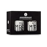 Ankerkraut Hochzeits-Box, Salz & Pfeffer als Geschenk, im Korkenglas (Mr. & Mrs.)