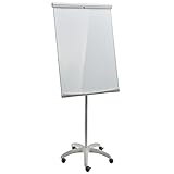 Franken Flipchart F2300 mit Rollen, 70 x 100 cm, Höhe 186 cm, mit Stiftablage, magnethaftend & wieder beschreibbar