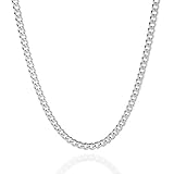 QUADRI - Elegante Kette Herren aus Panzerkette - Halskette Herren Breite 5mm - Silberkette Herren aus 925er Echtsilber - Ketten für Herren Länge 51cm - Silberkette Herrem Made in Italy