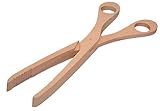 teemando® Holz-Schere, Gurkenzange aus Holz, 28 cm, Grillzange, Holzschere für Gurken, Nudeln und Salat