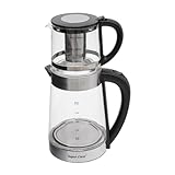 Tragbarer Teekocher Water Kettle 1800W Elektrischer Wasserkocher aus Glas Wasserkocher, 2,5L+1L Elektrischer Wasserkocher mit Teekanne Trockenlaufschutz für Tee Kaffee Milchpulver