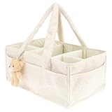 NZWBSHSSP Windel-Caddy Baby-Windel-Organizer, Neugeborene, Baby-Dusche, Geschenke, Feuchttücher, Aufbewahrungskorb für Wickeltisch, Kinderzimmer, Windel-Organizer mit herausnehmbaren Trennwänden